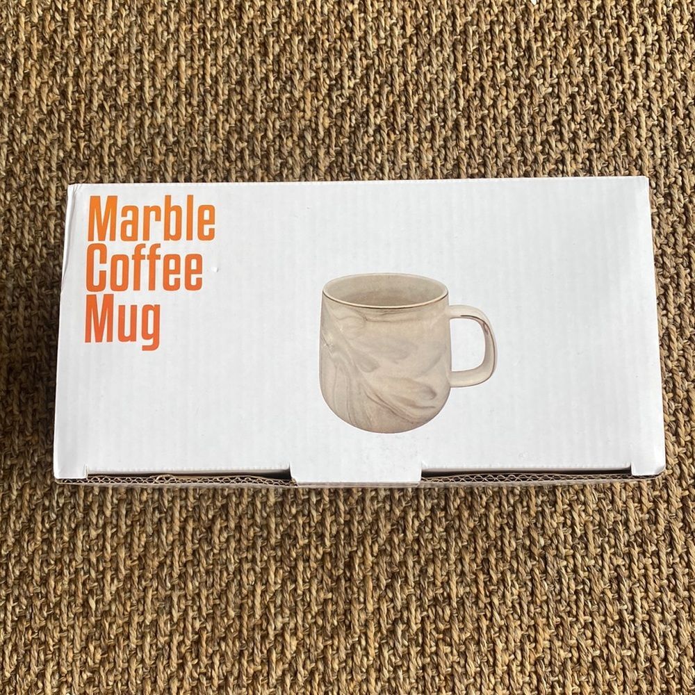 BRAND NEW 2 white marble coffee mugs - Picture 2 of 2